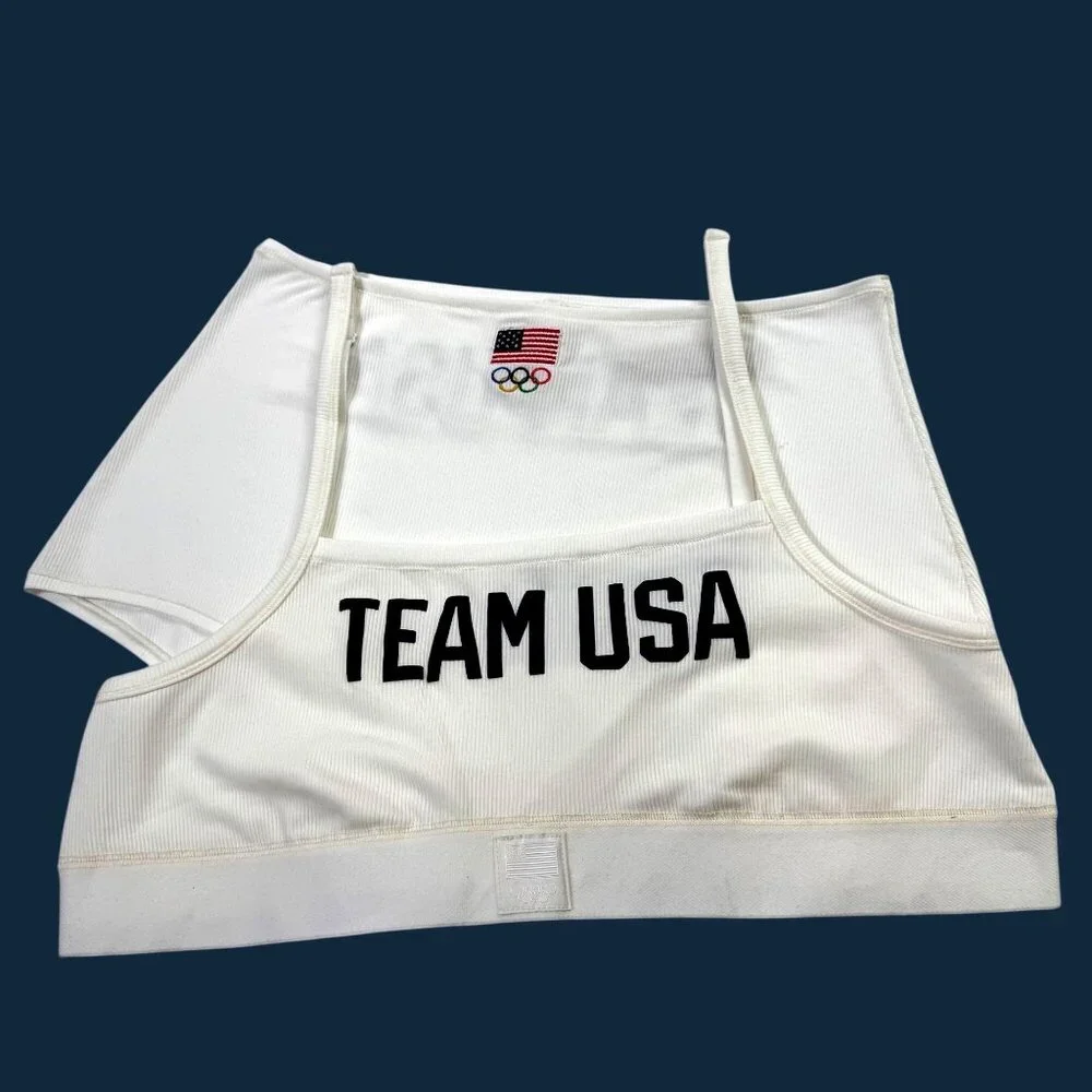 SKIMS Soft Lounge Bralette +‎ Boy Short Set Team USA White 4X - Picture 11 of 11